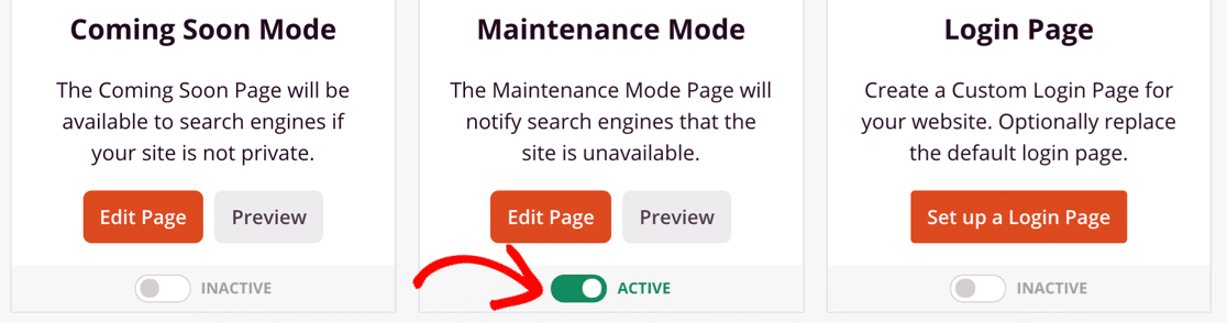 WordPress maintenance mode active