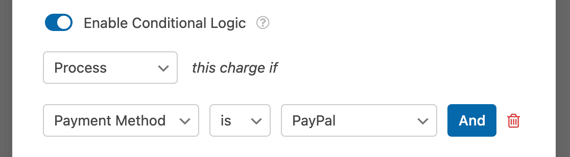 Creating a conditional logic rule to process PayPal Standard payments based on users' selections