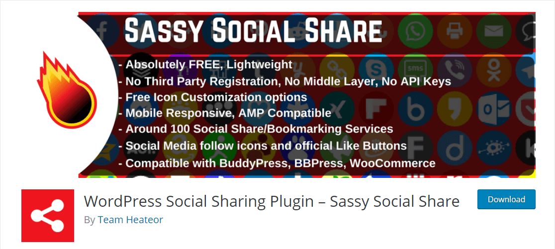 sassy social share best wordpress plugin for social media