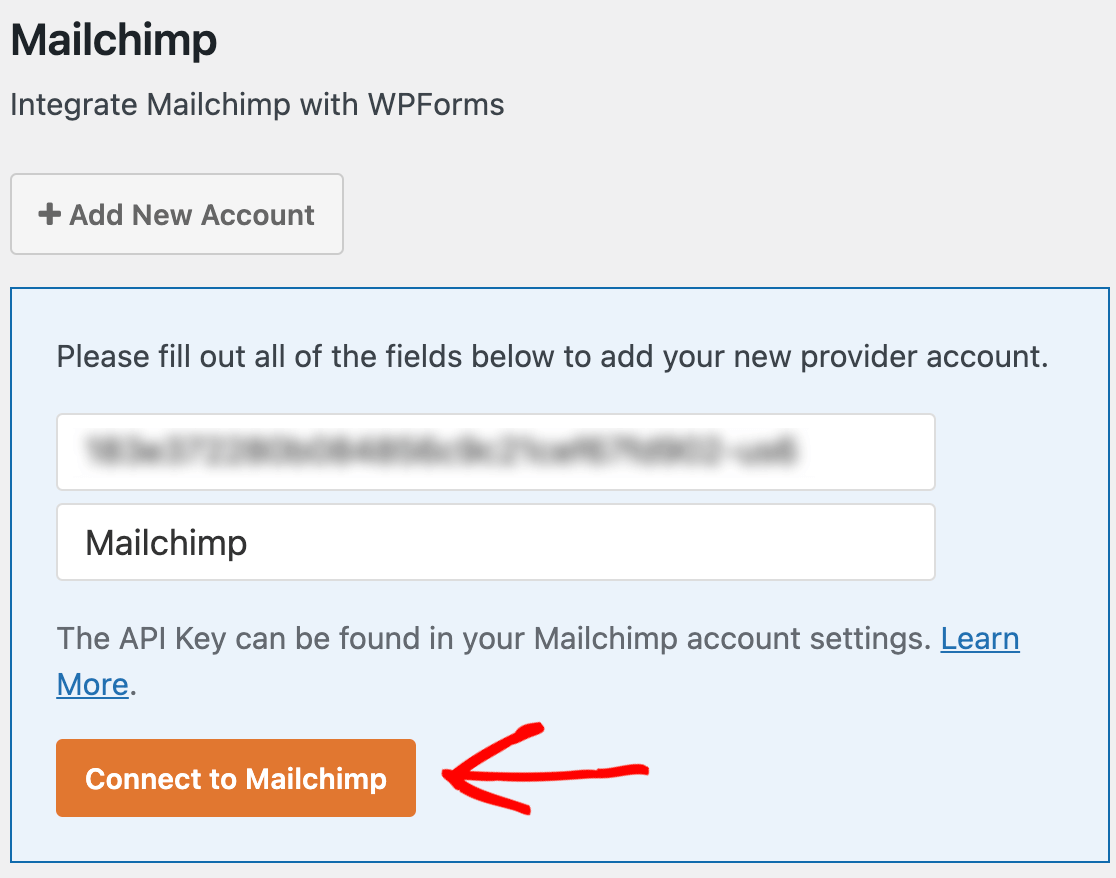 Connecting WPForms to Mailchimp