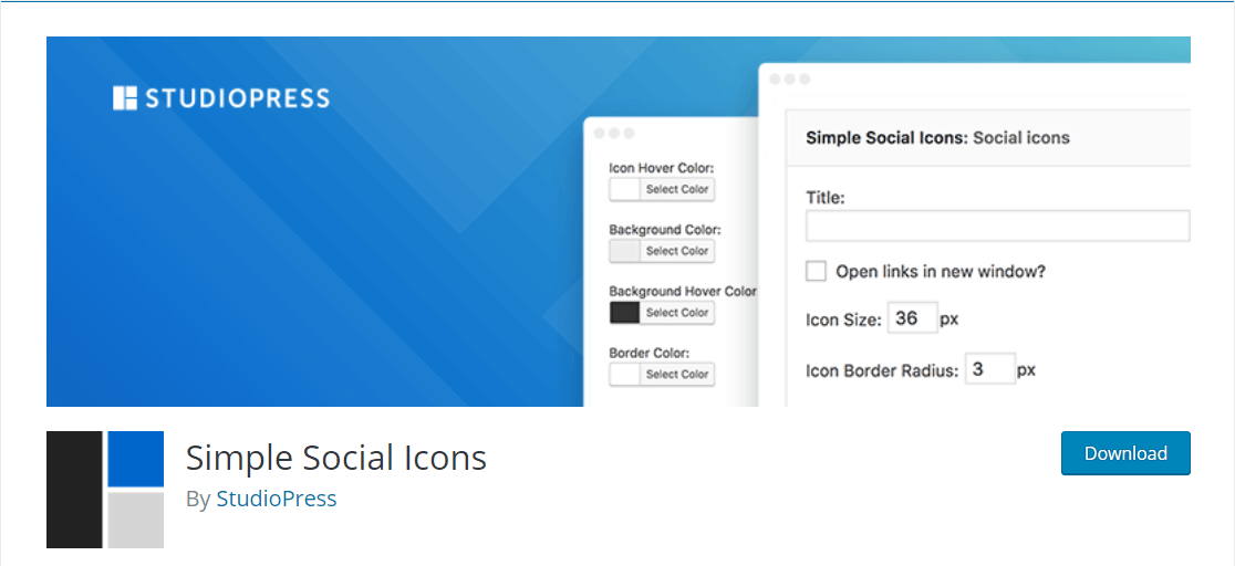 simple social icons