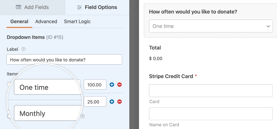 Creating a conditional Dropdown Items field