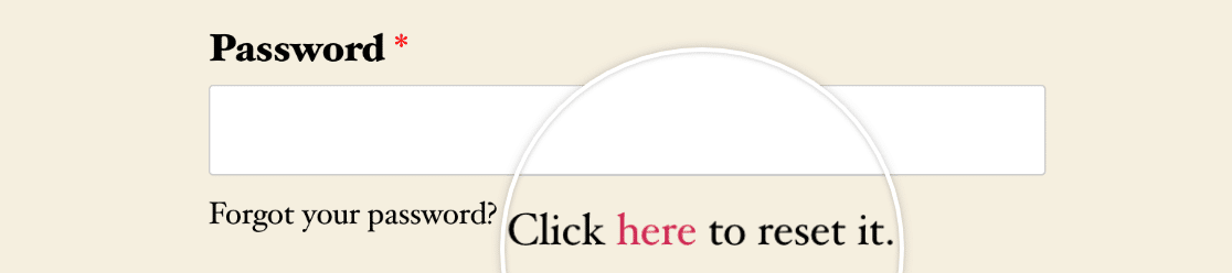 An example of the {url_lost_password} Smart Tag on the frontend