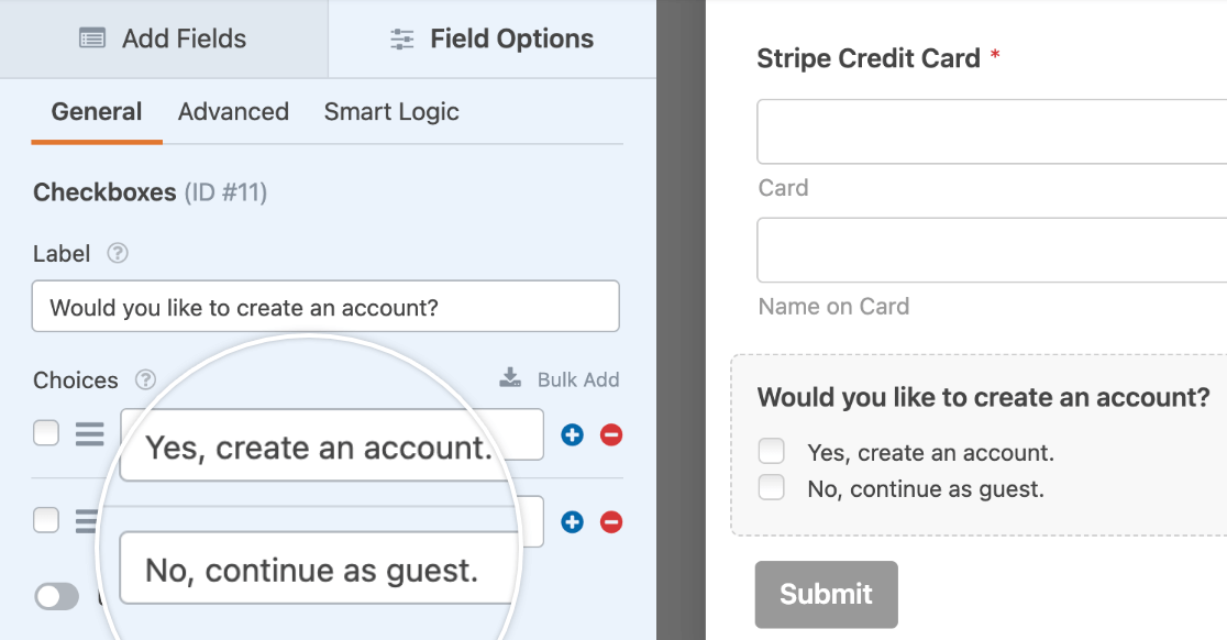 Creating a Checkboxes field to use with user registration conditional logic