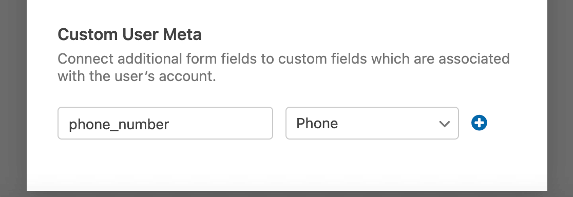 Mapping custom user meta fields for a user registration form