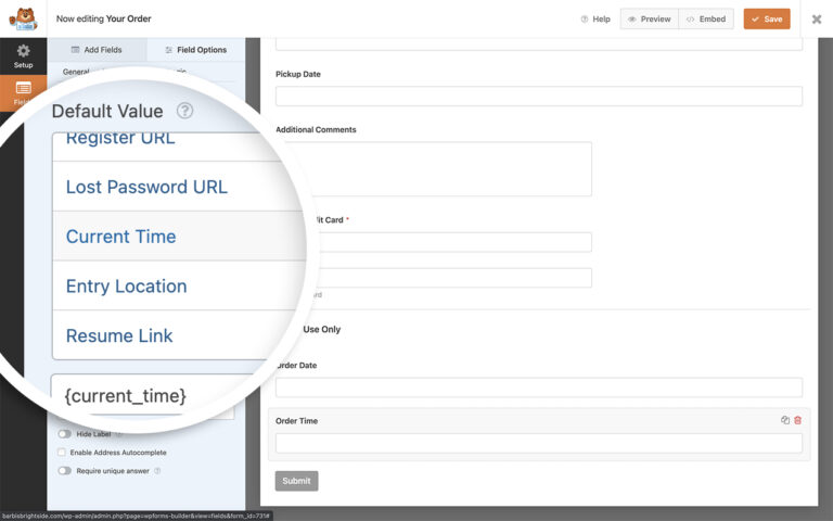 How to Create a Smart Tag for the Current Time in WPForms