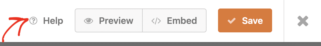 The help button in the WPForms form builder