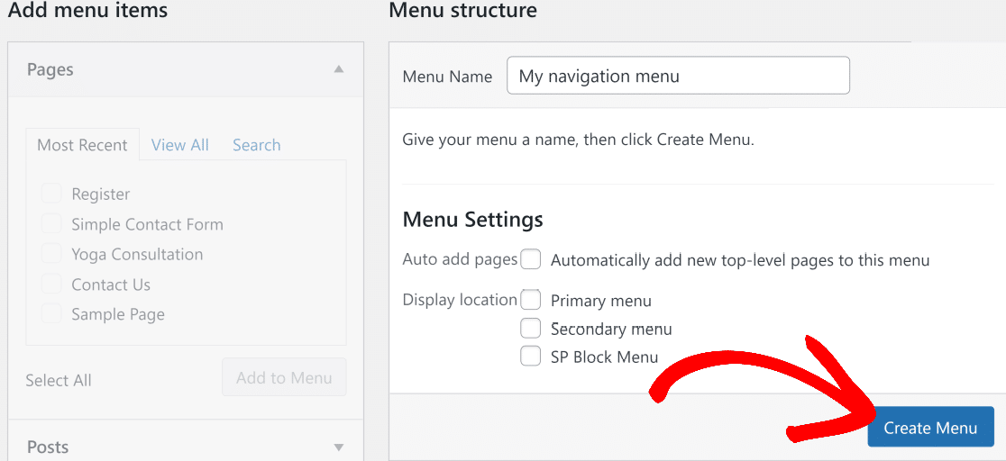 Create new menu