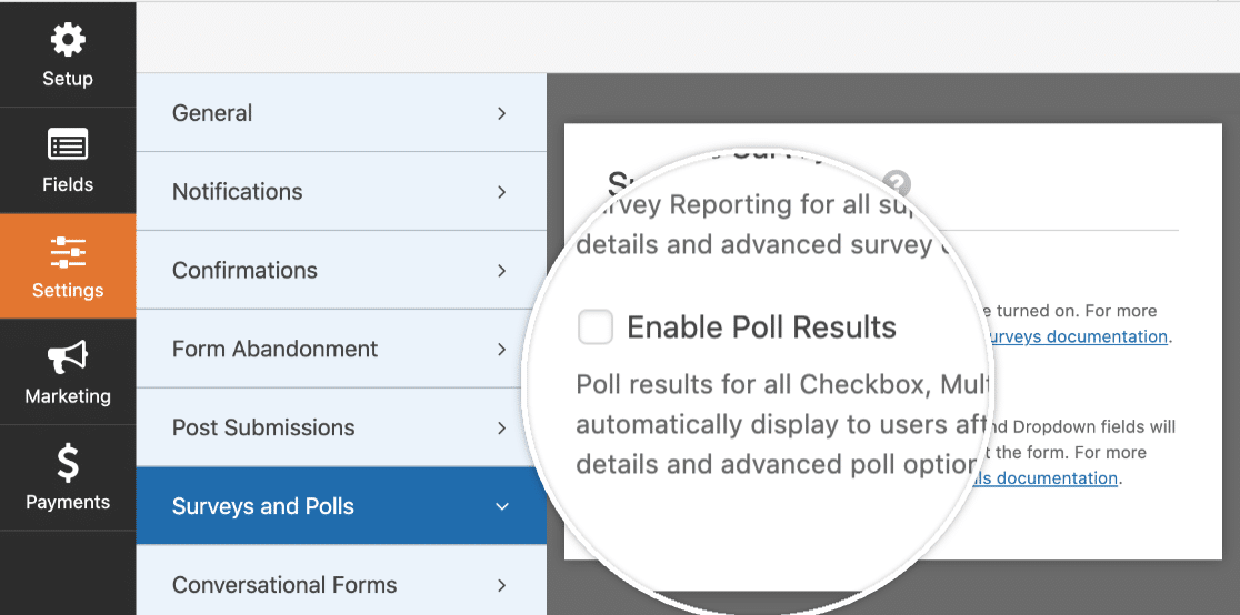Enable poll results