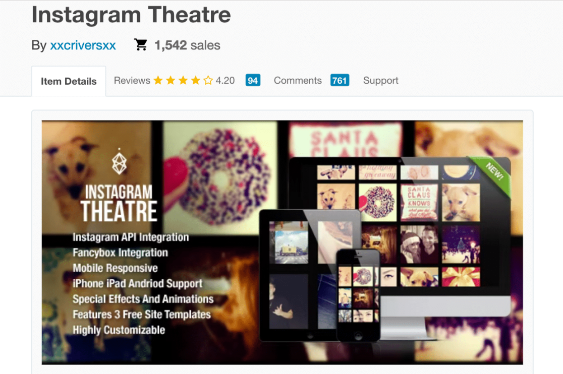 Instagram Theatre plugin download page