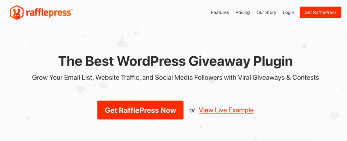 Navigating the RafflePress homepage