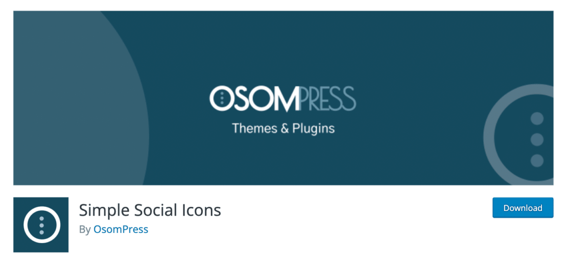 The Simple Social Icons plugin download page