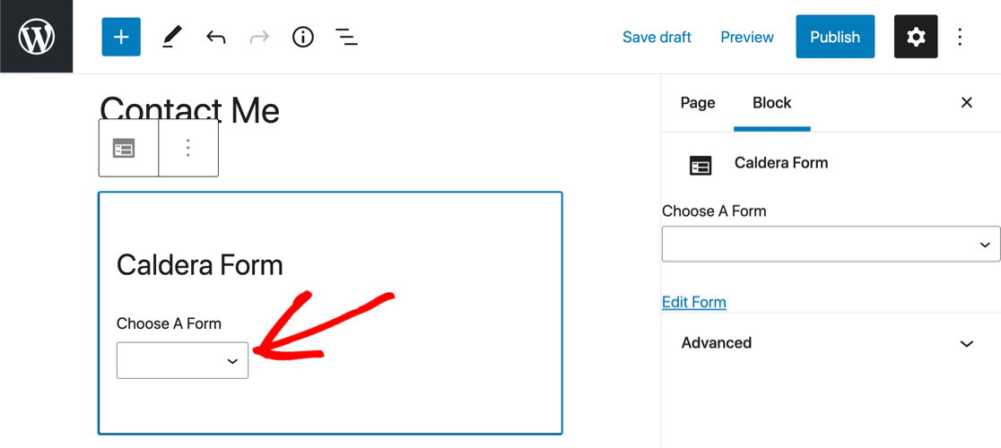 Caldera Forms block editor