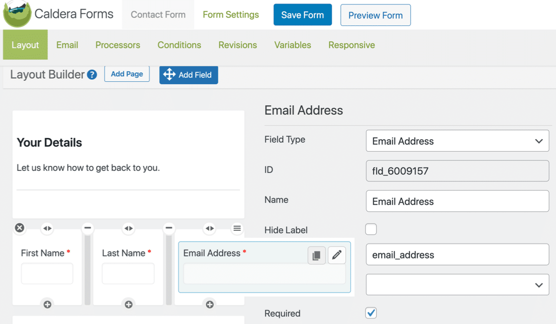 Caldera Forms user interface