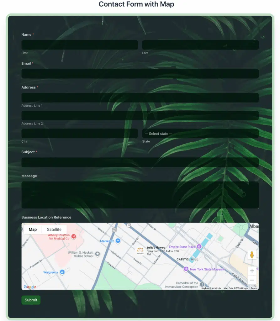 contact form with map full preview