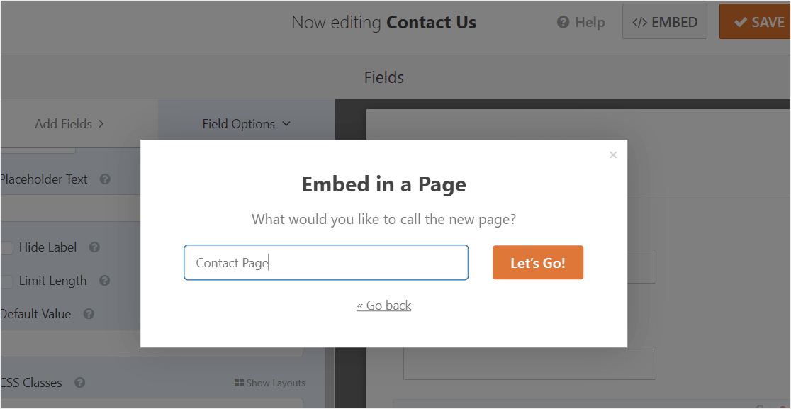 embed your contact form map on a new page