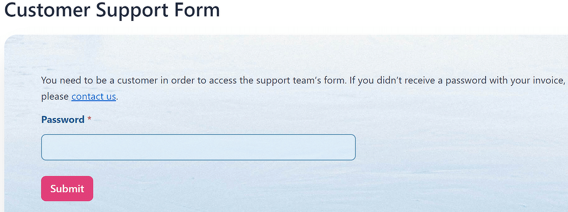 Password protected form