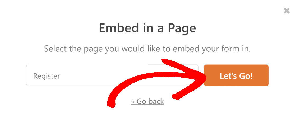 Select existing page