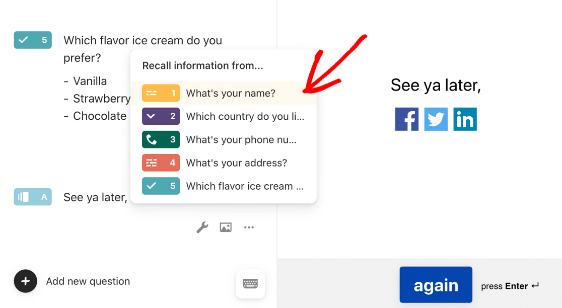 Recall name with Typeform vs JotForm