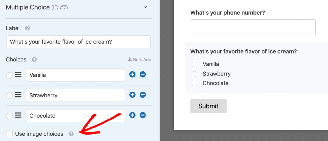 WPForms multiple choice image checkbox