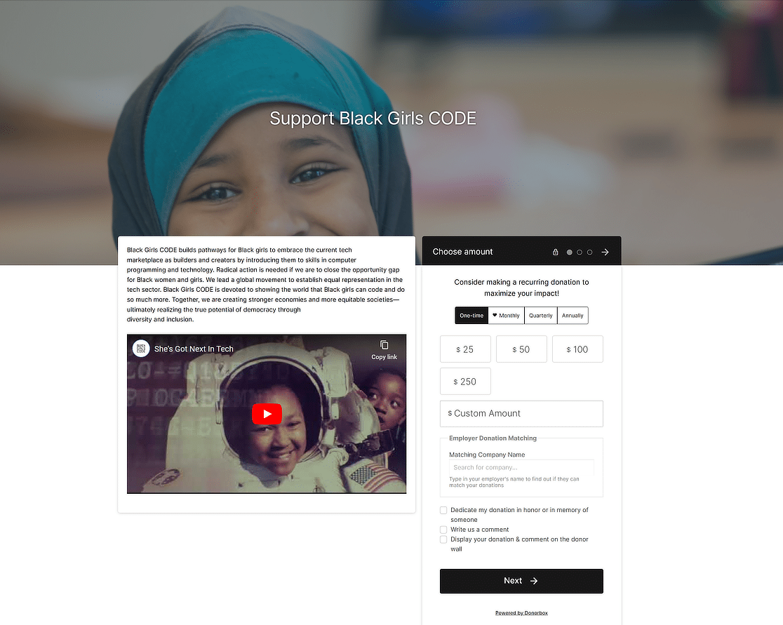 black girls code donation page