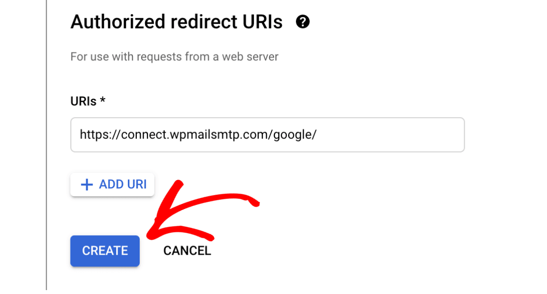 create authorized redirect url