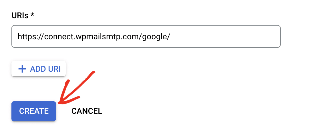 Finishing the Gmail API credentials creation process