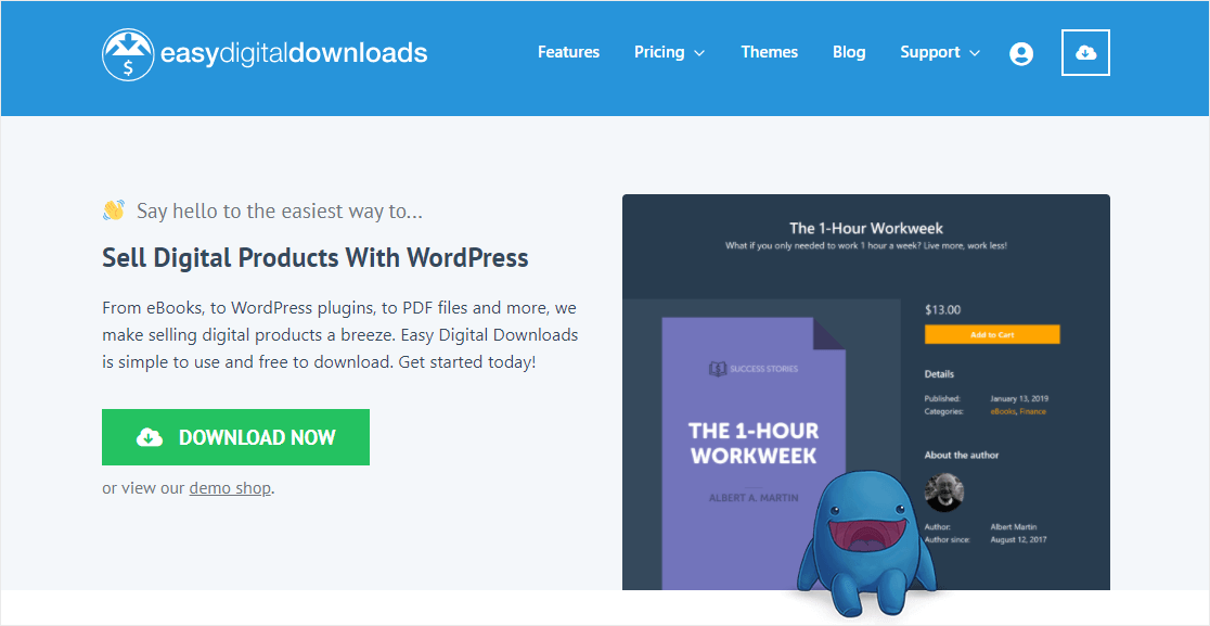 easy digital downloads wordpress commerce plugin