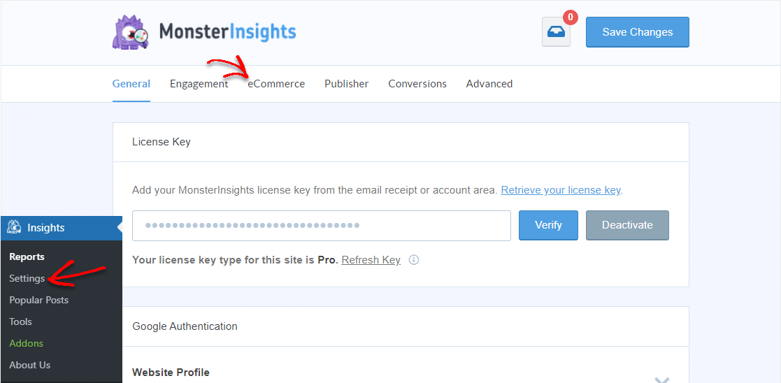 enable google analytics ecommerce tracking