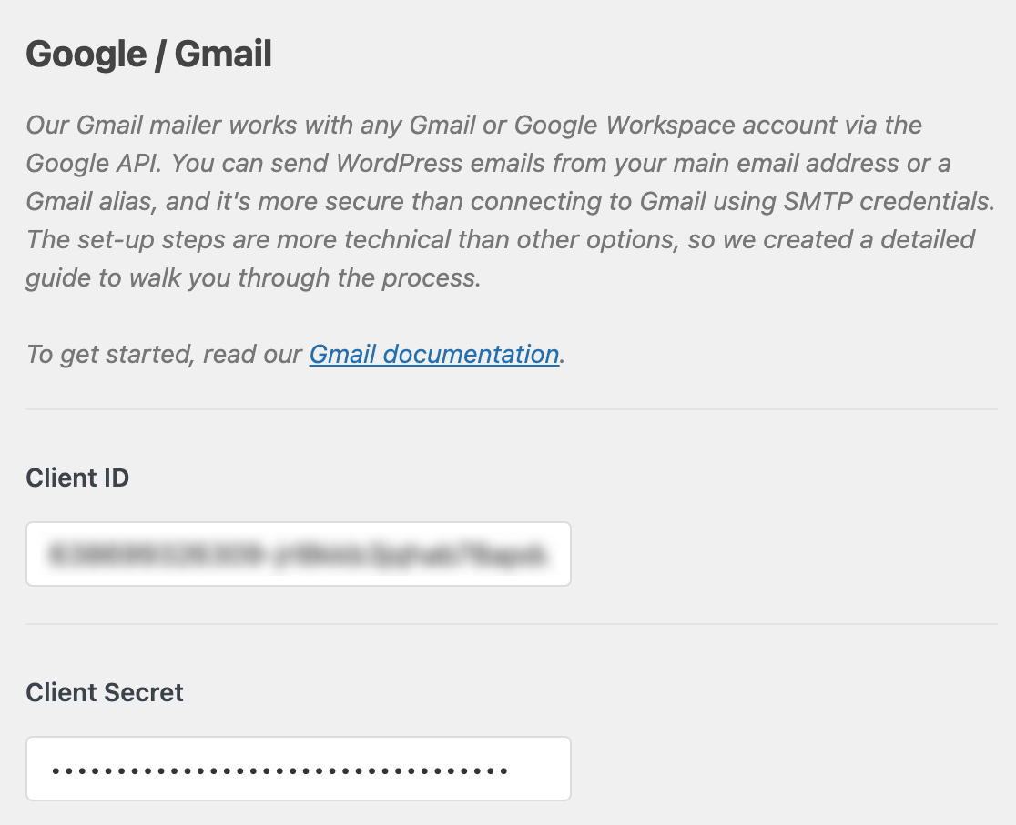 gmail mailer add client id and secret