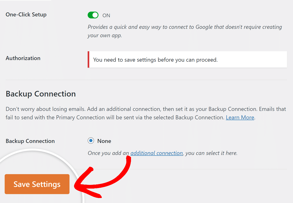 gmail mailer save settings
