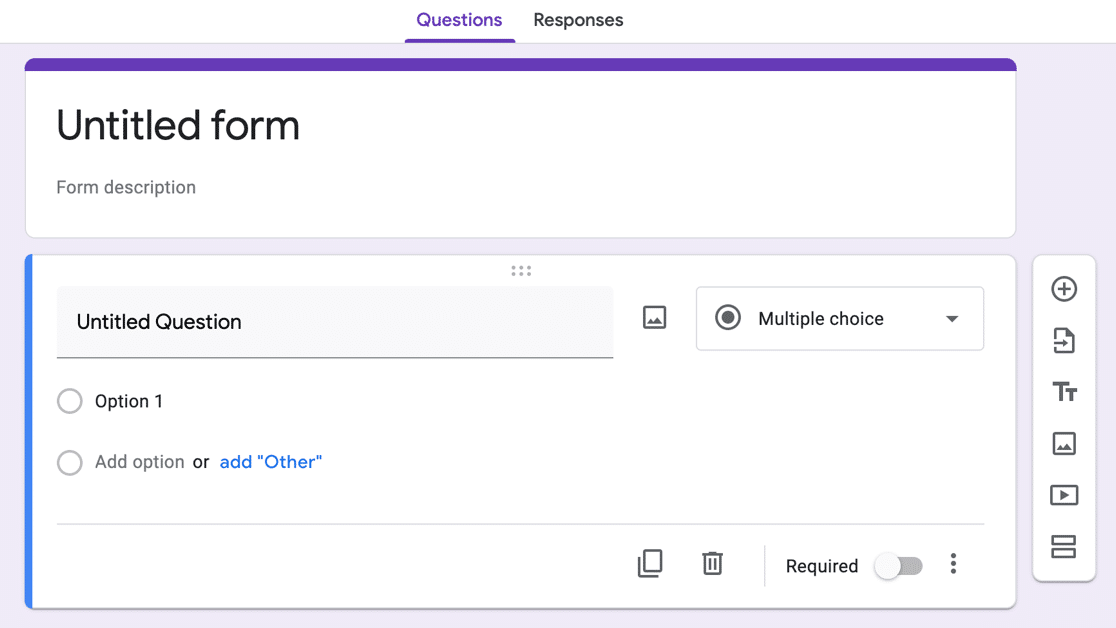 Google Forms form builder
