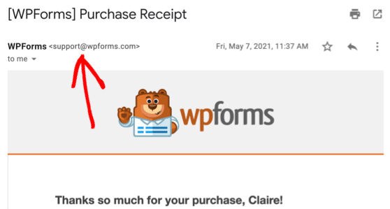 WPForms order email
