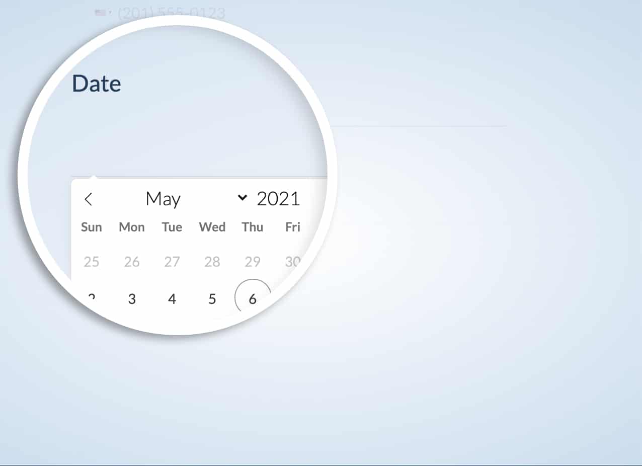 now you can see the date picker pop=up on conversational forms
