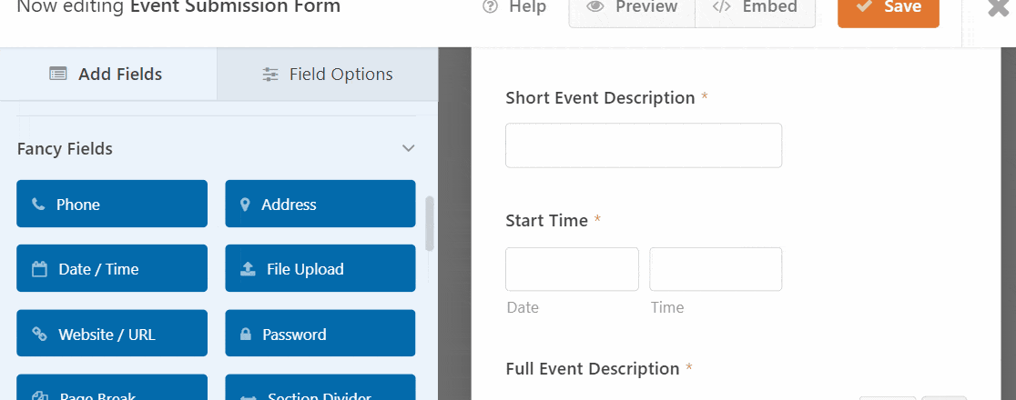 Edit user submitted events form in WordPress