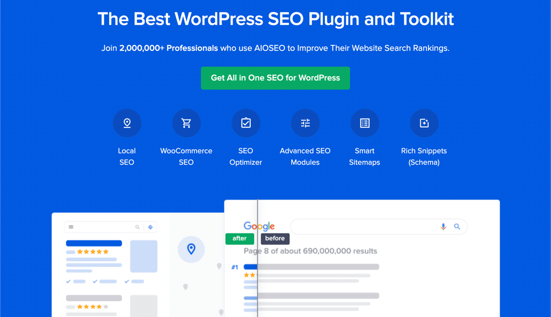 All in One SEO review: home page