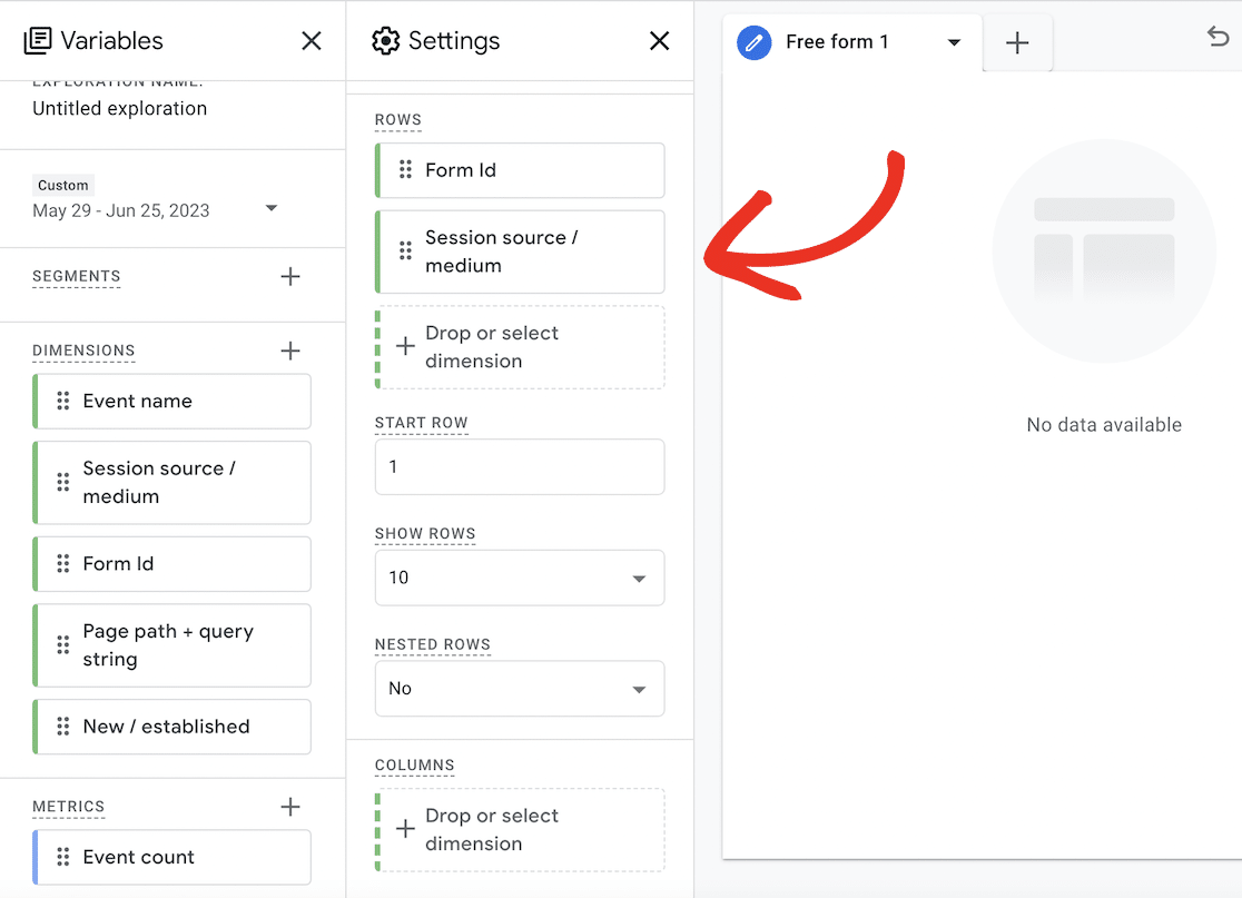 Building report rows