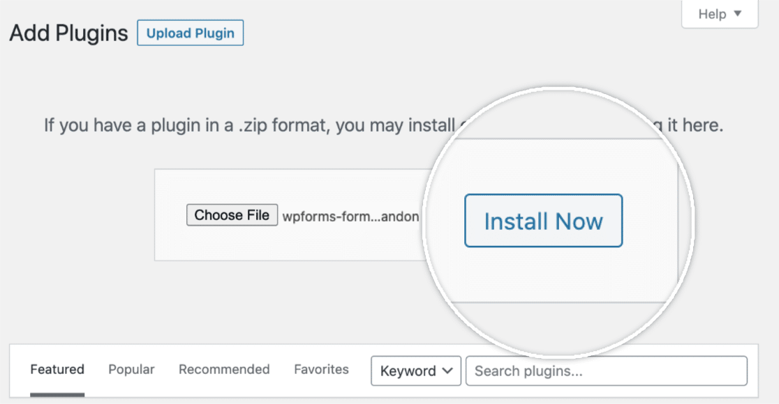 Install now wpforms