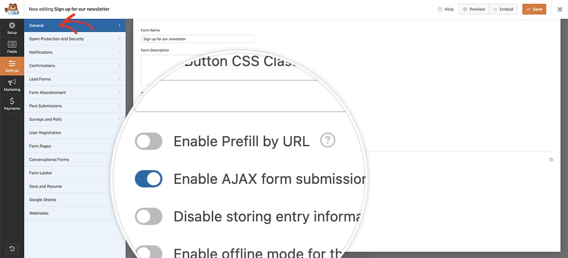 be sure to enable ajax from the general settings tab