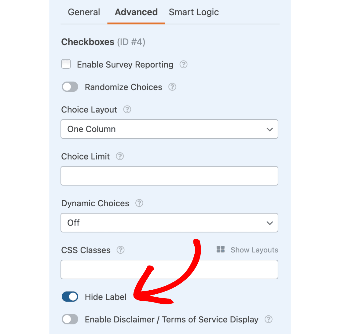 scriptcase label to the right of checkbox