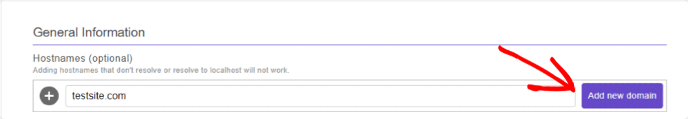 add site domain name
