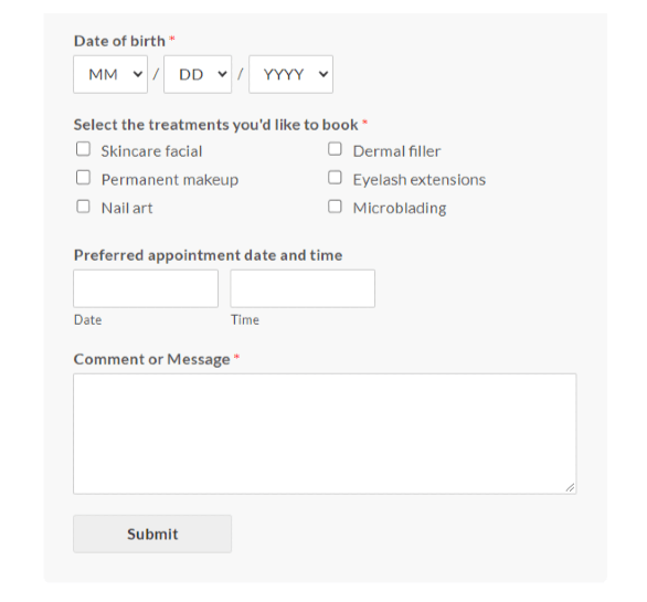 paperless booking form