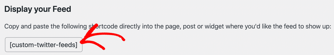 Display custom Twitter feed with a shortcode