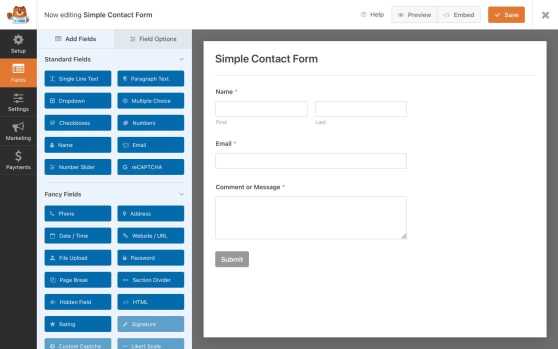 form builder refresh fields