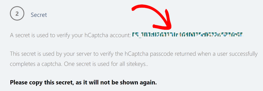 hcaptcha copy secret key