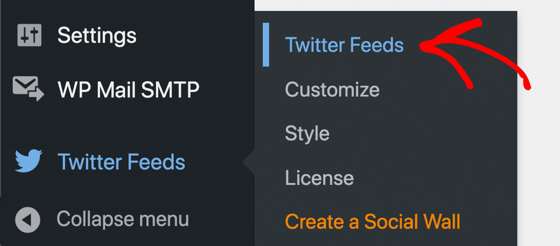 Twitter feed settings