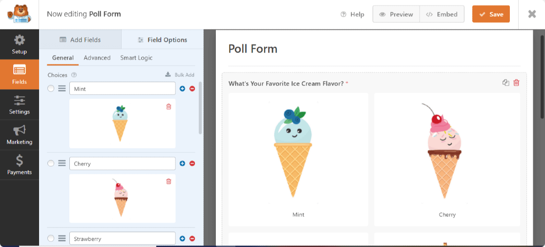 add images in straw poll