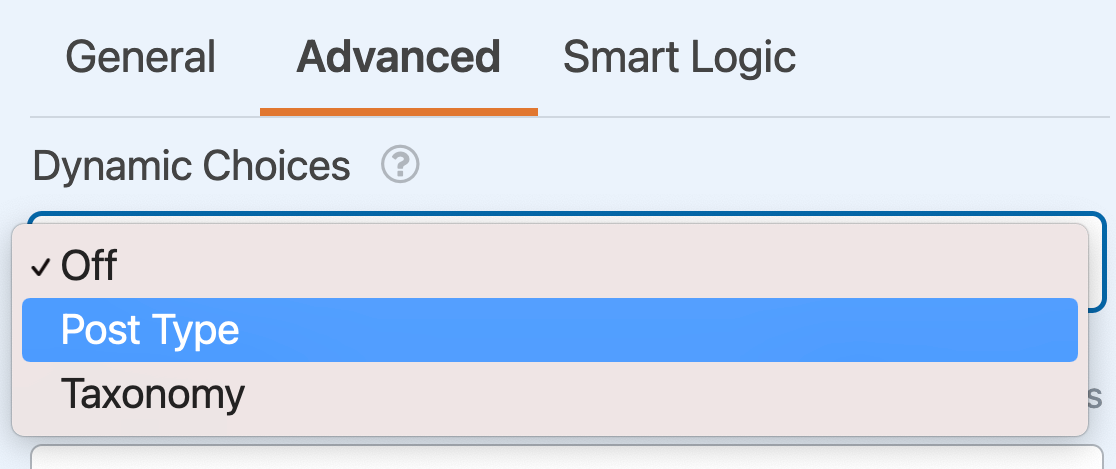 Setting up dynamic choices for a Checkboxes field