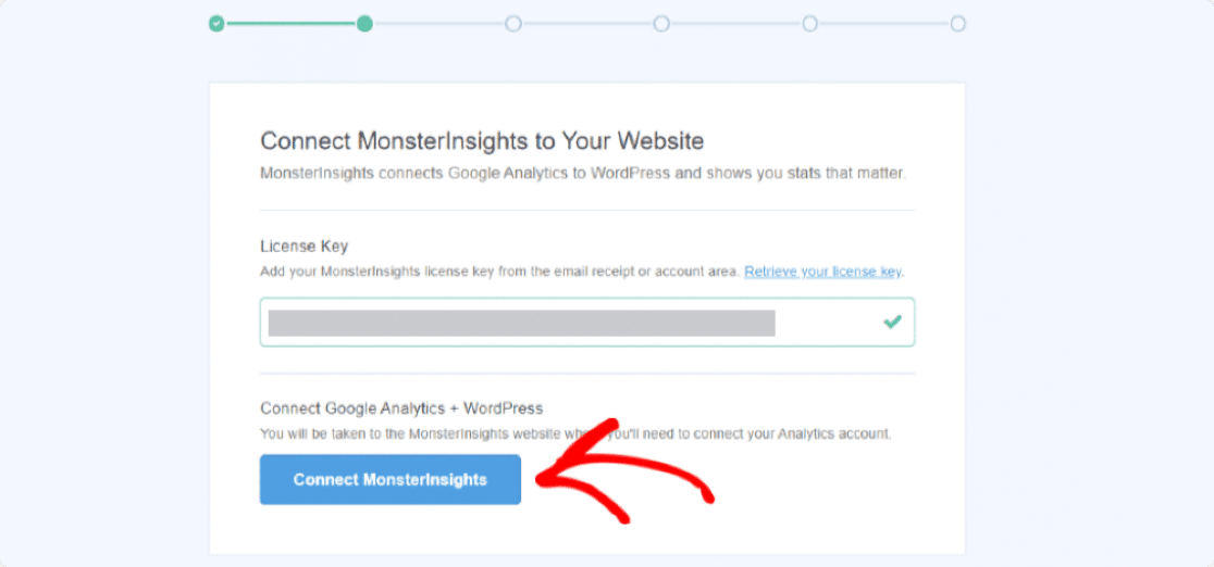 connect monsterinsights to website