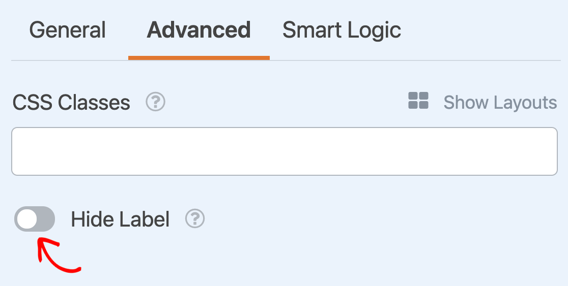 Hiding the field label for a Dropdown field